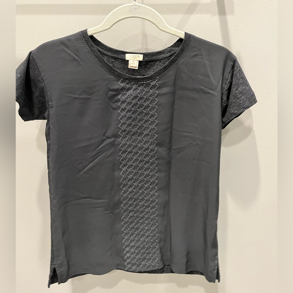 Jcrew silk grey tshirt